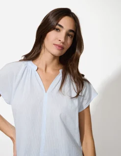 Blouse - V-hals - lichtblauw