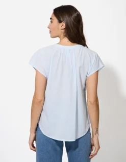 Blouse - V-hals - lichtblauw