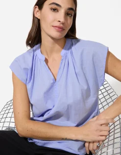 Blouse - V-hals - lichtblauw