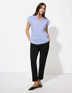 Blouse - V-hals - lichtblauw