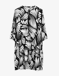 Blousejurk - Motief all-over - zwart