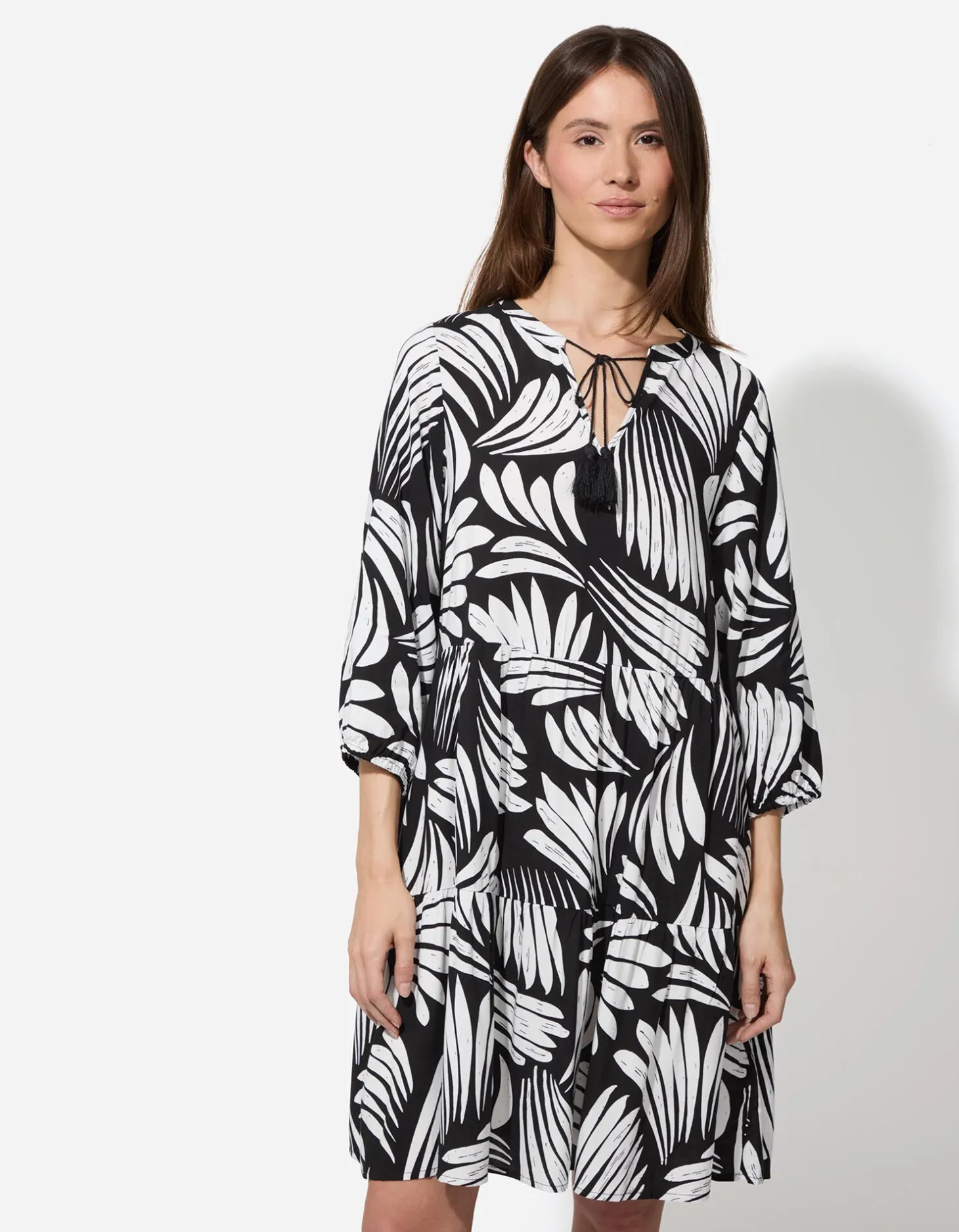 Blousejurk - Motief all-over - zwart