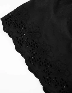 Blouseshirt - Carmenhals - zwart