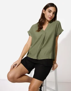 Blouseshirt - Effen - groen