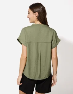 Blouseshirt - Effen - groen