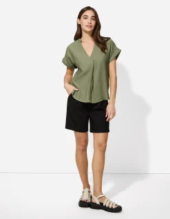 Blouseshirt - Effen - groen