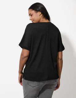 Blouseshirt - Effen - zwart