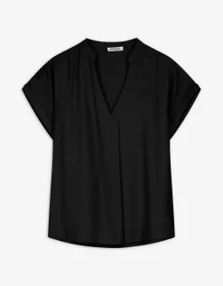 Blouseshirt - Effen - zwart