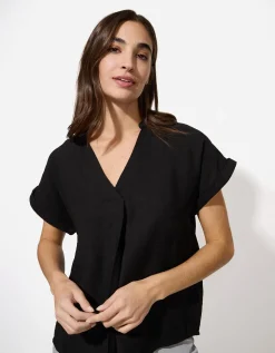 Blouseshirt - Effen - zwart