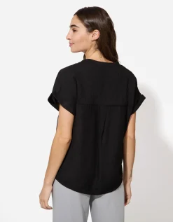 Blouseshirt - Effen - zwart