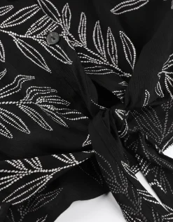 Blouseshirt - Geknoopt detail - zwart