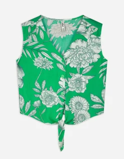 Blouseshirt - Geknoopt detail - groen