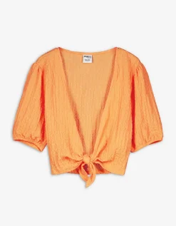 Blouseshirt - Geknoopt detail - oranje