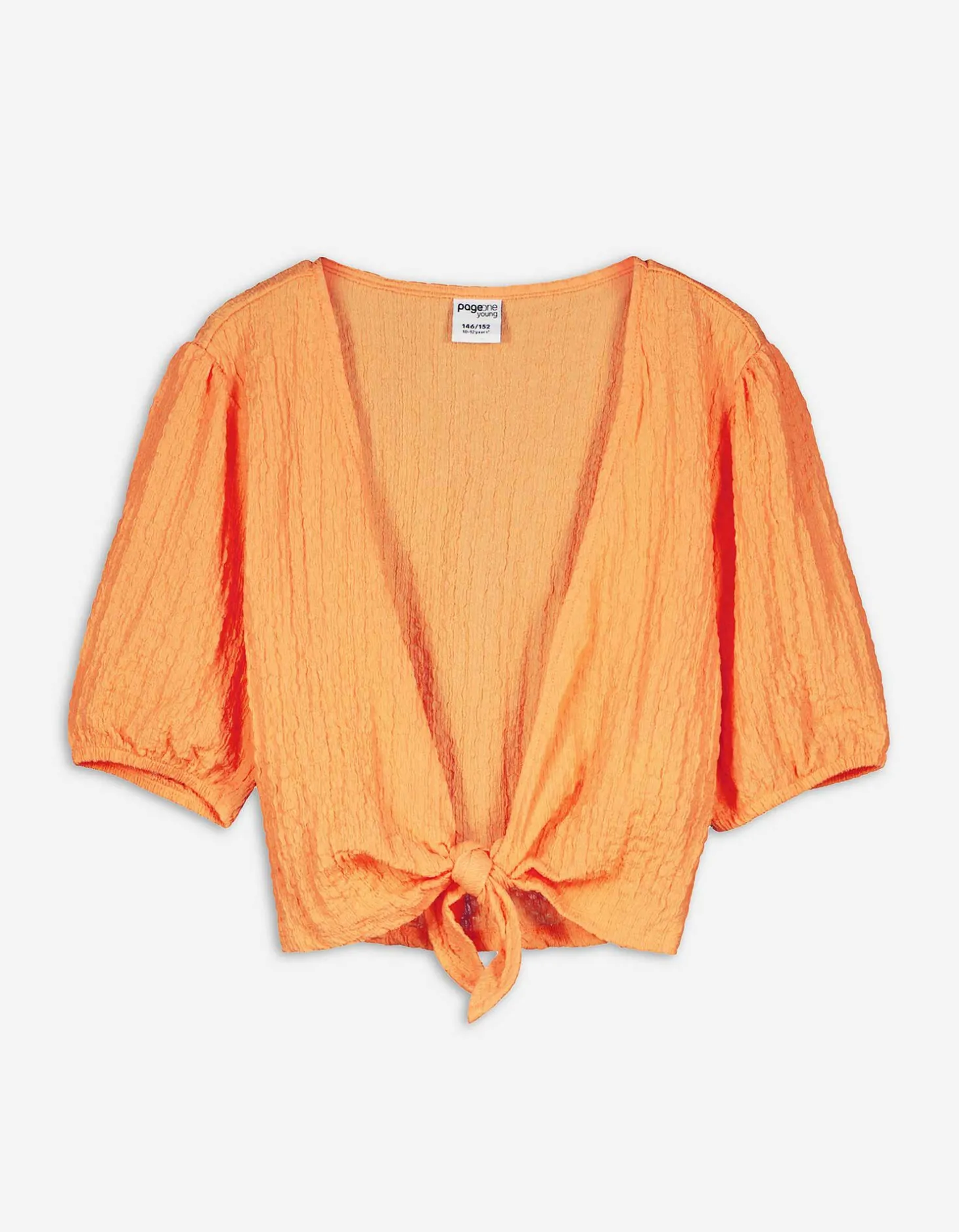 Blouseshirt - Geknoopt detail - oranje