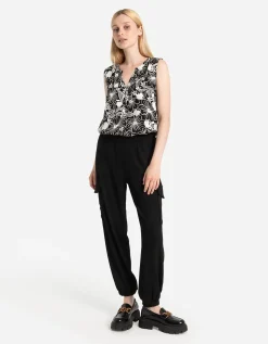 Blouseshirt - LENZING&trade; ECOVERO&trade; - zwart