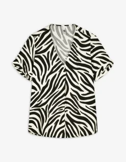 Blouseshirt - LENZING&trade; ECOVERO&trade; - zwart