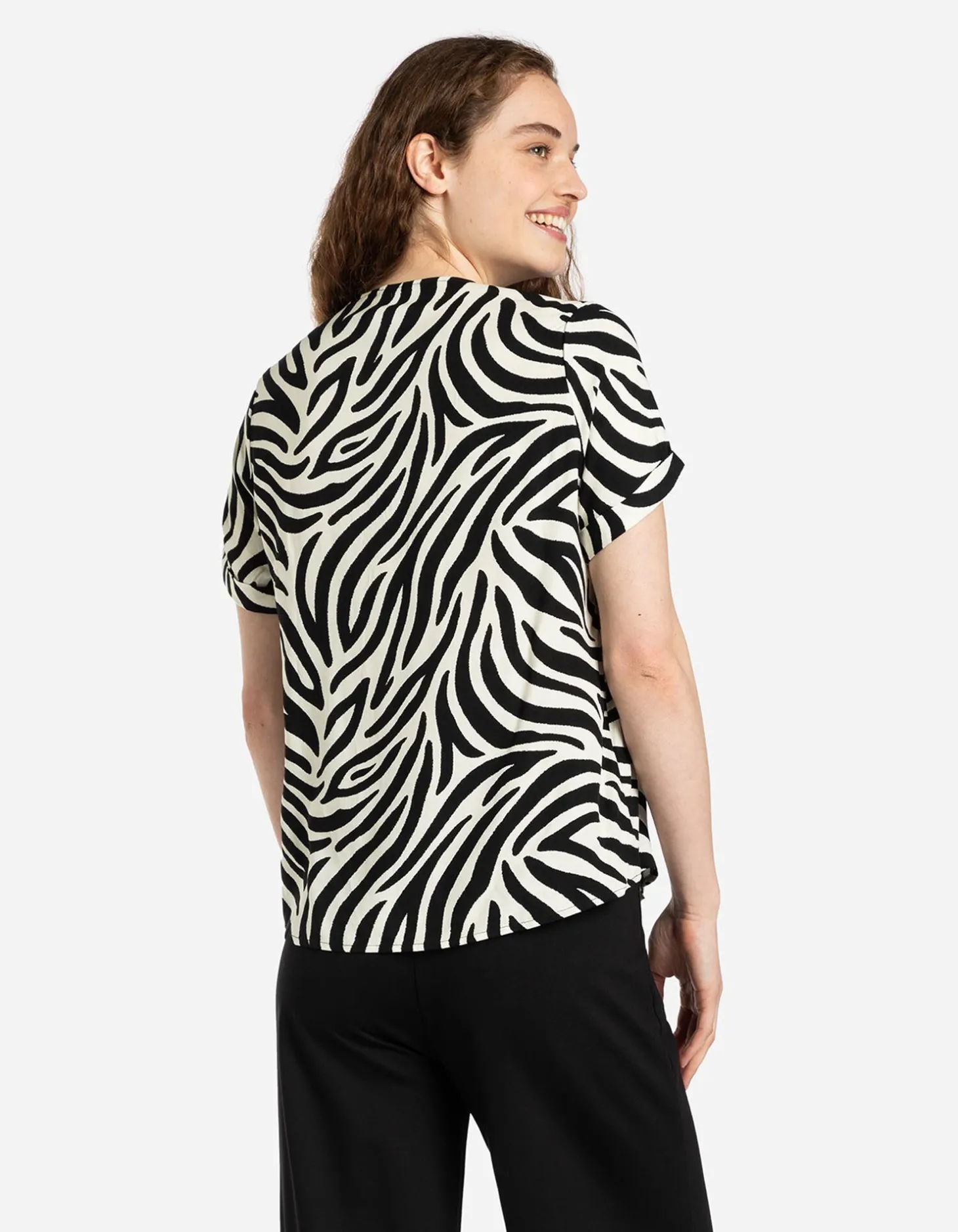Blouseshirt - LENZING™ ECOVERO™ - zwart