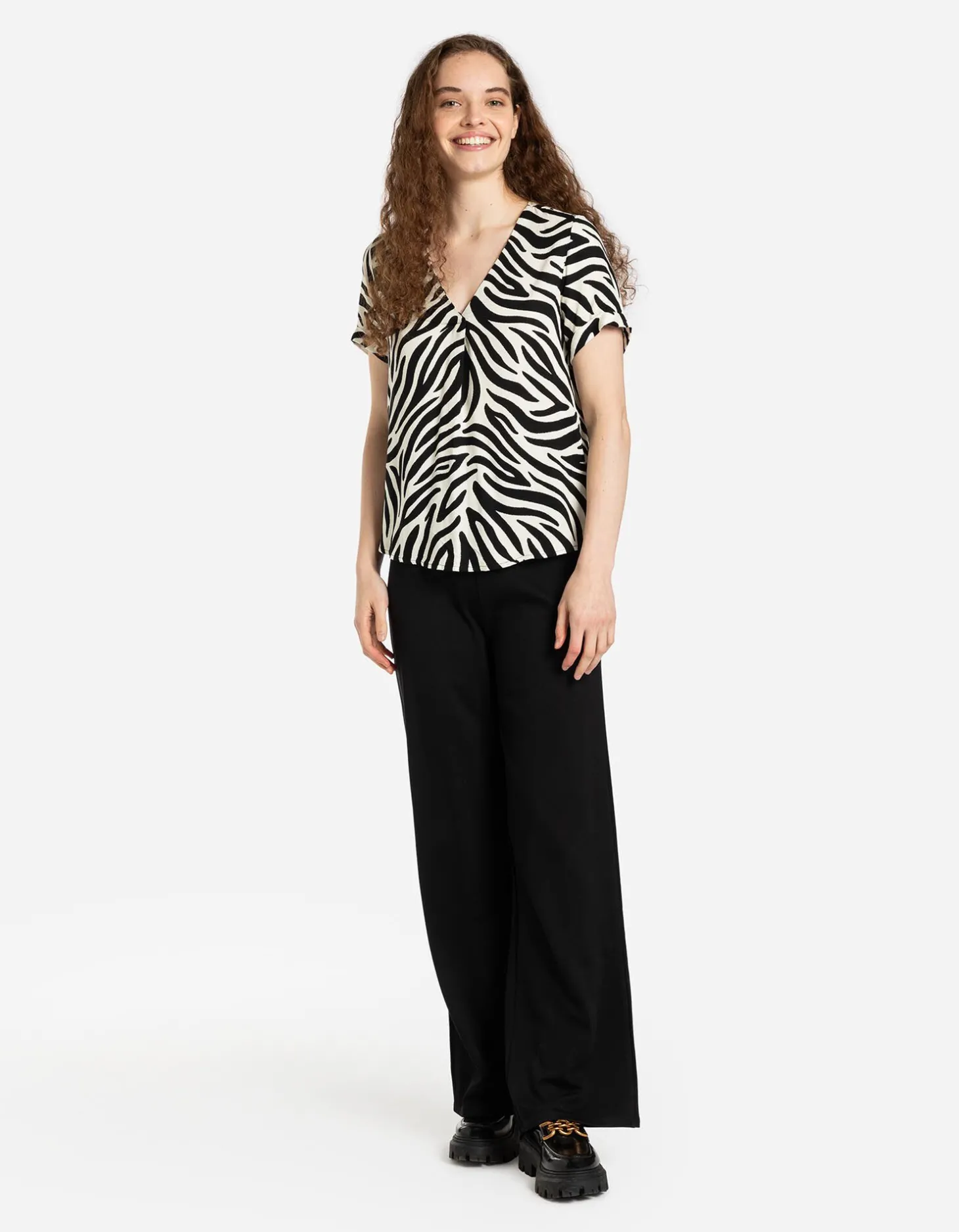 Blouseshirt - LENZING™ ECOVERO™ - zwart