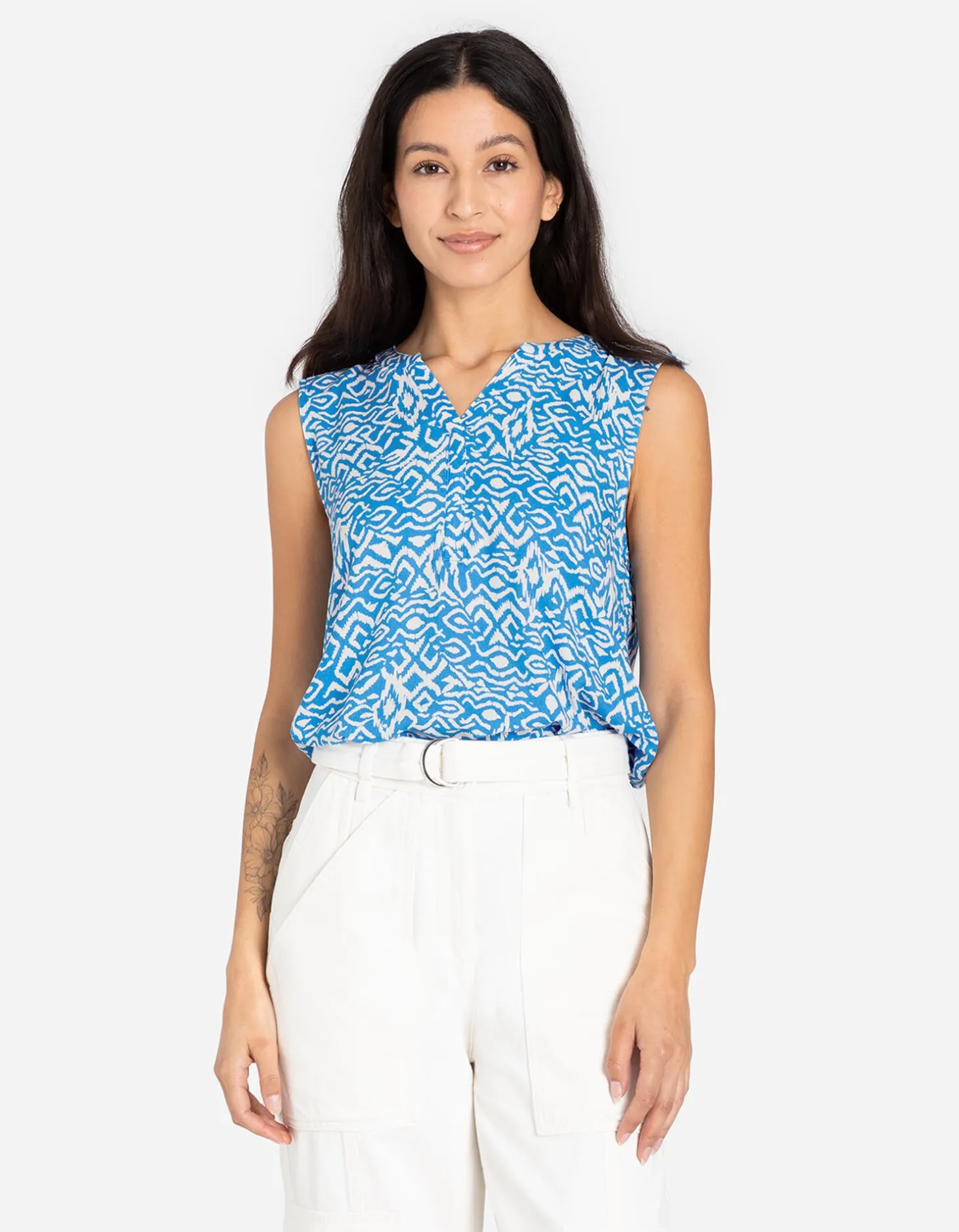 Blouseshirt - LENZING™ ECOVERO™ - blauw
