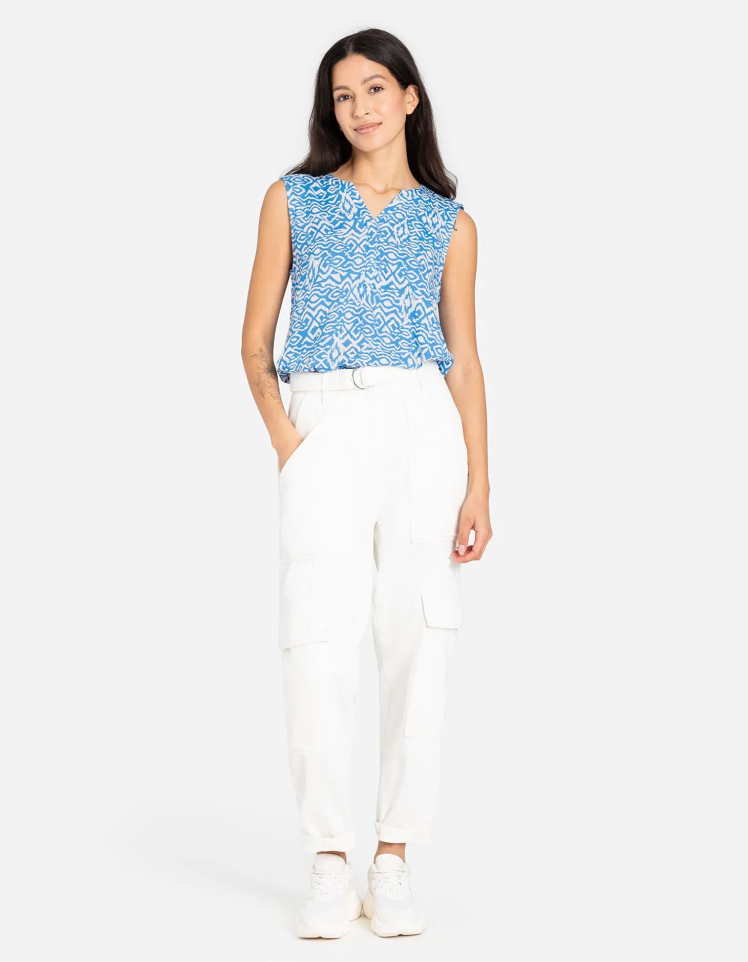 Blouseshirt - LENZING™ ECOVERO™ - blauw