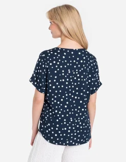 Blouseshirt - LENZING™ ECOVERO™ - donkerblauw