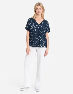 Blouseshirt - LENZING™ ECOVERO™ - donkerblauw