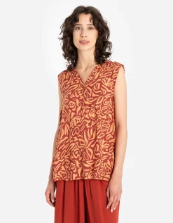 Blouseshirt - LENZING&trade; ECOVERO&trade; - donkerrood