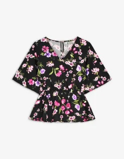 Blouseshirt - LENZING&trade; ECOVERO&trade; - zwart