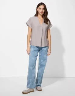Blouseshirt - Oversized schouders - beige