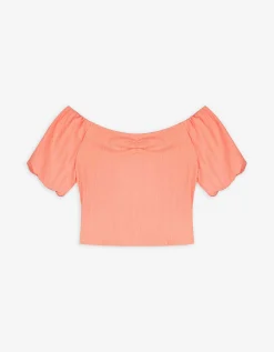 Blouseshirt - Pofmouwen - oranje