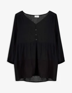 Blouseshirt - Volants - zwart