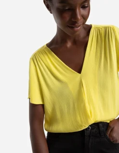 Blouseshirt - Wikkellook - lichtgeel