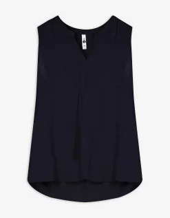 blousetop - Effen - donkerblauw