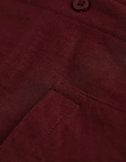 blousetop - Linnenlook - donkerrood