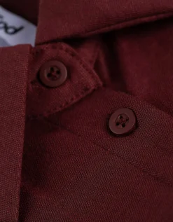 blousetop - Linnenlook - donkerrood