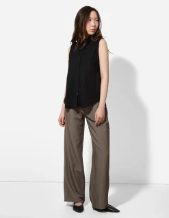 blousetop - Linnenlook - zwart