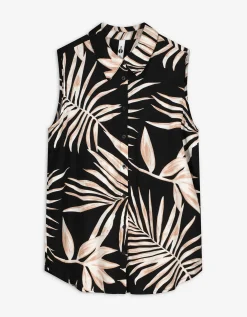 blousetop - Print all-over - zwart