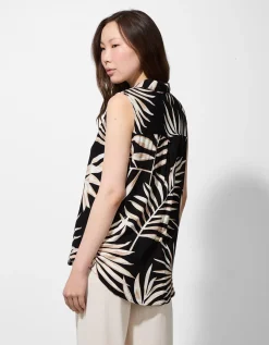 blousetop - Print all-over - zwart