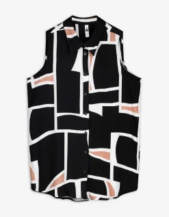 blousetop - Print all-over - zwart