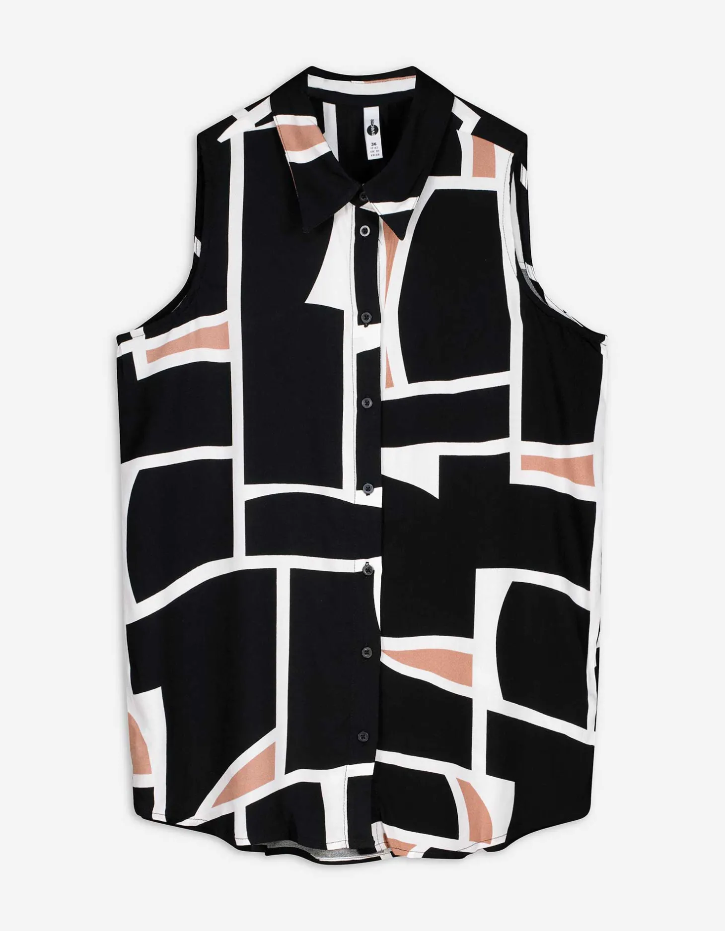 blousetop - Print all-over - zwart