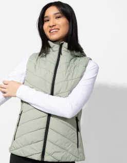 Bodywarmer - Stiknaden - lichtgroen
