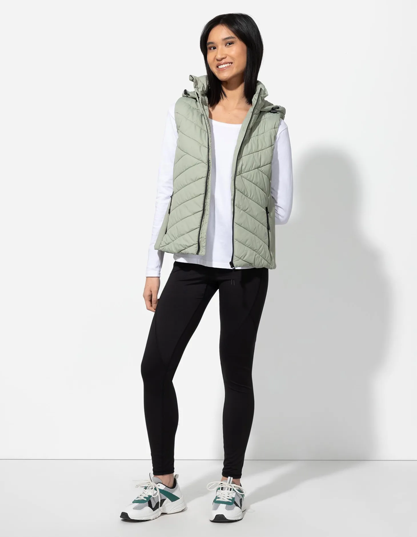 Bodywarmer - Stiknaden - lichtgroen