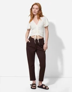 Broek - Effen - donkerbruin