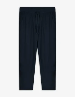 Broek - Linnenmix - donkerblauw