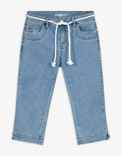 Capribroek - Hoge taille - blauw