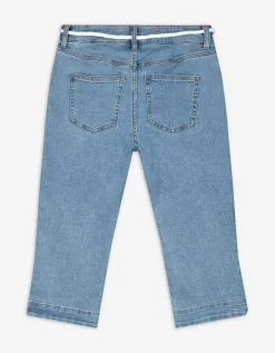 Capribroek - Hoge taille - blauw