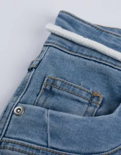 Capribroek - Hoge taille - blauw
