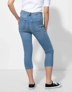 Capribroek - Hoge taille - blauw