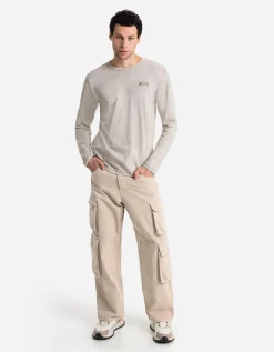 Cargobroek - Straight fit - beige