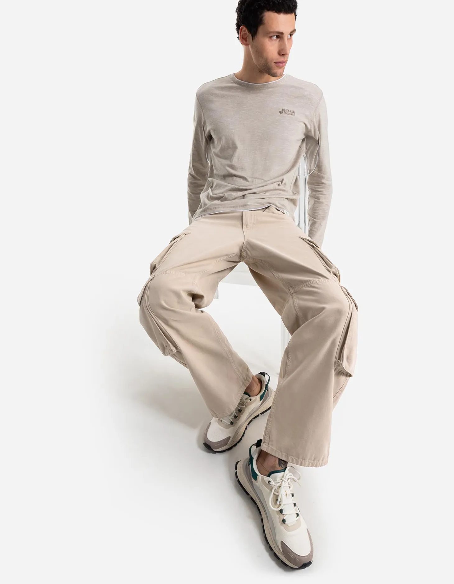 Cargobroek - Straight fit - beige